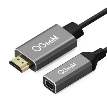 Picture of QGeeM QG-HD02 HDMI Single to Mini DP Converter (Silver Gray)