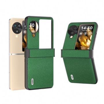 OPPO Find N3 Flip Genuine Leather Phone Case (Green) - 1