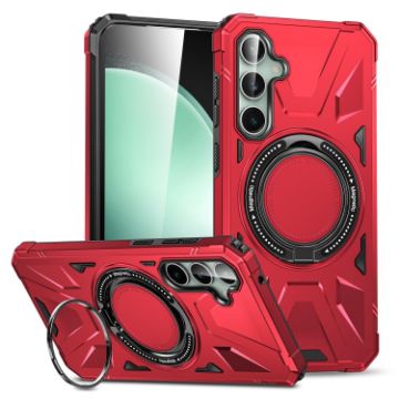 Samsung Galaxy A15 MagSafe Magnetic Shockproof Phone Case with Ring Holder - Red - 1