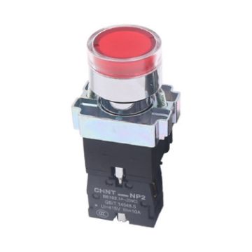 Picture of CHINT NP2-BW3461/24V 1 NO Pushbutton Switches With LED Light Silver Alloy Contact Push Button