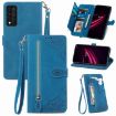 Blue Embossed Flower Leather Phone Case for T-Mobile REVVL V+ 5G - 1