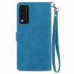 Blue Embossed Flower Leather Phone Case for T-Mobile REVVL V+ 5G - 3
