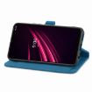 Blue Embossed Flower Leather Phone Case for T-Mobile REVVL V+ 5G - 5