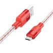 Picture of hoco X99 Crystal Junction 2.4A USB to Micro USB Silicone Charging Data Cable, Length:1m (Red)