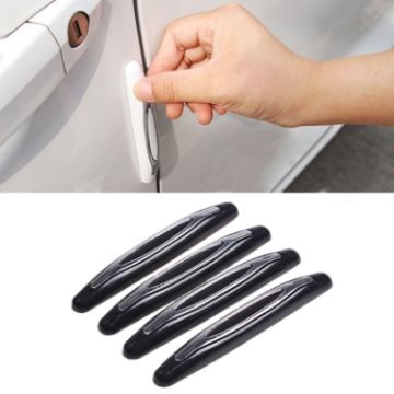 Picture of 4pcs/set Car Door Anti-collision Strips Rearview Mirror Anti-scratch Stickers (Black)