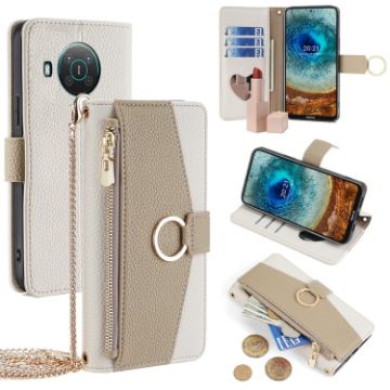 Nokia X10/X20 Crossbody Leather Phone Case - White - 1