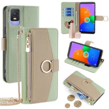 TCL 403 Crossbody Leather Phone Case - Green - 1