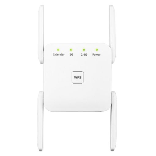 1200Mbps WiFi Extender Booster Repeater with Ethernet Port - White - 1