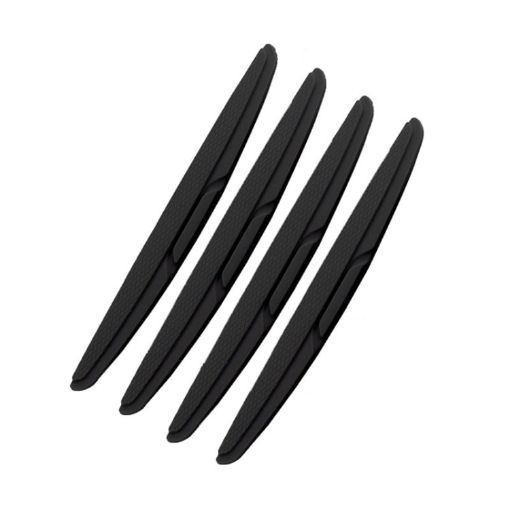 Picture of SAHNSHI 4pcs /Pack 7755 Car Door Anti-Collision Silicone Strip Bumper Mirror Thickening Decorative Stickers (Black)
