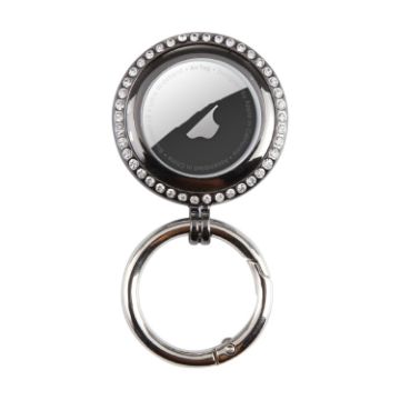 Picture of For Airtag Tracking Locator Electroplated Protective Case with Keychain (Black)