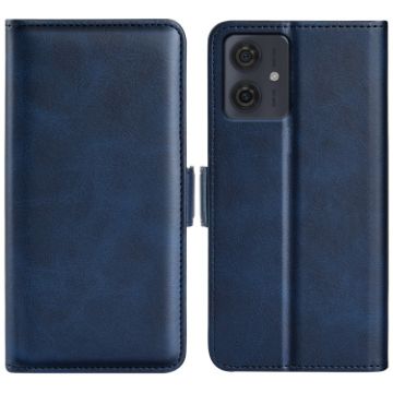 Motorola Moto G54 Leather Phone Case - Dark Blue - 1