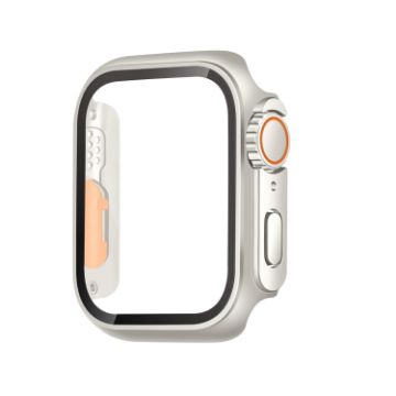 Picture of For Apple Watch Series 9 / 8 / 7 41mm Tempered Film Hybrid PC Integrated Watch Case (Starlight Orange)