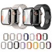 Picture of For Apple Watch Series 9 / 8 / 7 41mm Tempered Film Hybrid PC Integrated Watch Case (Black Orange)