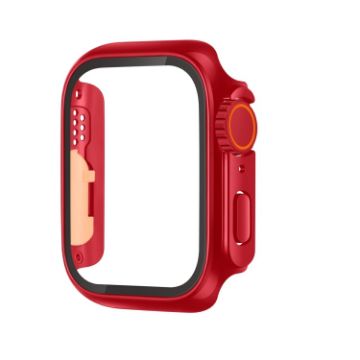Picture of For Apple Watch Series 6 / 5 / 4 / SE 44mm Tempered Film Hybrid PC Integrated Watch Case (Red)