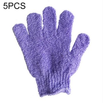 Picture of 5 PCS Shower Bath Gloves Exfoliating Spa Massage Scrub Body Glove (Purple)