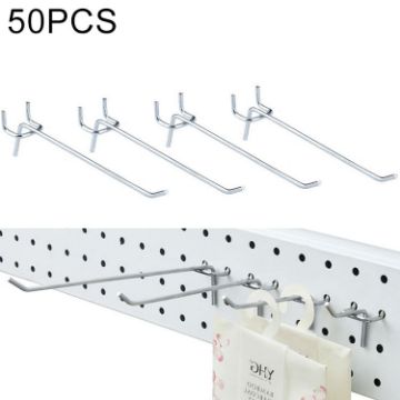 Picture of 50 PCS Supermarket Clothing Shop Pegboard Slat Wall Hook Shelf Hole Plate, Hole Pitch: 2.5cm, Length: 15cm, Wire Diameter: 3.3mm