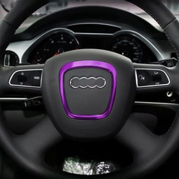 Picture of Car Auto Steering Wheel Decorative Ring Cover Trim Sticker Decoration for Audi (Purple)