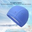 Picture of Adult Waterproof PU Coating Stretchy Swimming Cap Keep Long Hair Dry Ear Protection Swim Cap (Black)