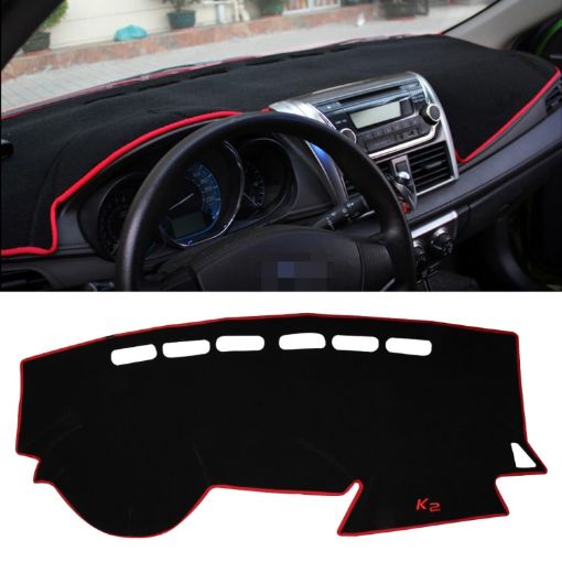 Picture of Car Light Instrument Panel Sunscreen Dashboard Mats Cover for Kia K2, Please Note Model and Year (Red)