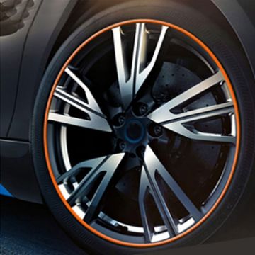 Orange Car Wheel Hub Trim Mouldings - Scratchproof Stickup 8M - 1