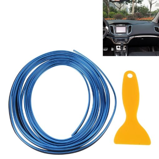 Picture of 5m Flexible Trim For DIY Automobile Car Interior Exterior Moulding Trim Decorative Line Strip with Film Scraper (Blue)