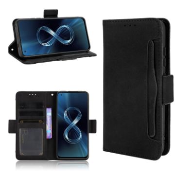 Picture of For Asus Zenfone 8 ZS590KS Skin Feel Calf Pattern Horizontal Flip Leather Case with Holder & Card Slots & Photo Frame (Black)