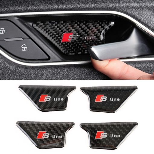 Picture of 4 PCS Car Carbon Fiber Inner Door Wrist Decorative Panel for Audi A3 2014-2018