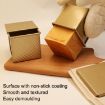 Picture of Square Toast Box Non-Stick Water Cube Toast Mold, Style: 8772 8x7.5x6.5cm No Ripple Gold