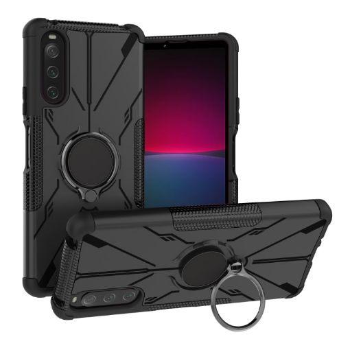 Sony Xperia 10 IV Armor Bear Shockproof Phone Case with Ring - 1