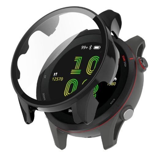 Garmin Forerunner 255S PC Tempered Film Full Body Watch Case - Black - 1
