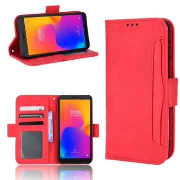 TCL 303 / Alcatel 1B 2022 Red Leather Phone Case - 1
