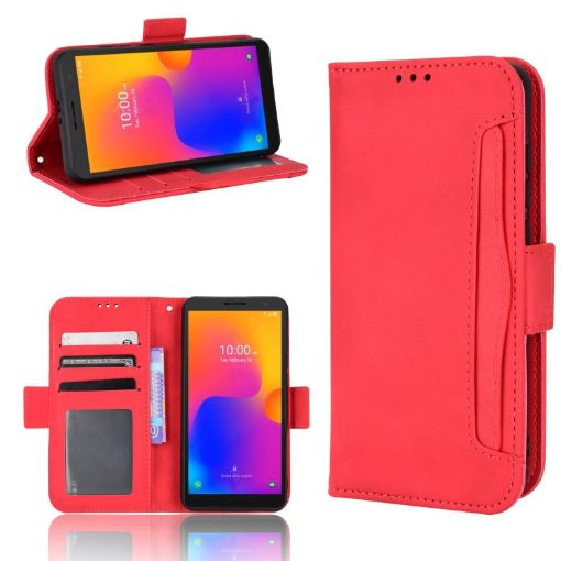 TCL 303 / Alcatel 1B 2022 Red Leather Phone Case - 1