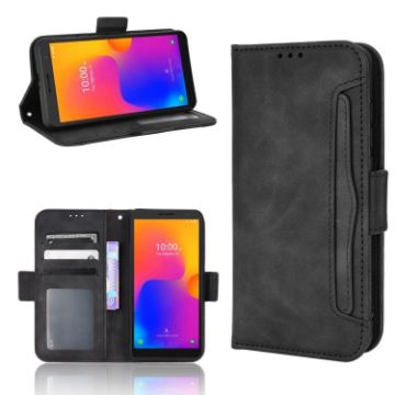 TCL 303 / Alcatel 1B 2022 Black Leather Phone Case - Calf Pattern Skin Feel - 1