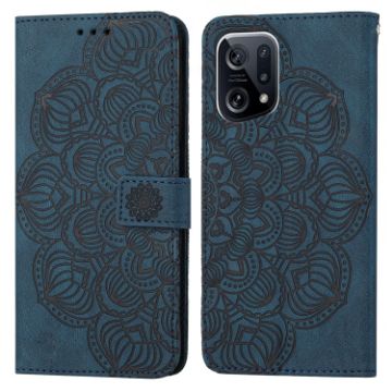 Picture of For OPPO Find X5 Pro Mandala Embossed Flip Leather Phone Case (Blue)