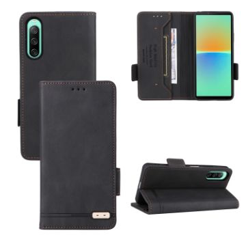 Picture of For Sony Xperia 10 IV Magnetic Clasp Flip Leather Phone Case (Black)