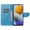 Samsung Galaxy M23 5G Butterfly Flower Pattern Flip Leather Phone Case Blue - 4
