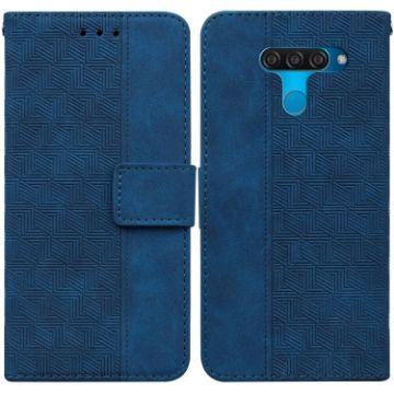 Picture of For LG K50 / Q60 Geometric Embossed Leather Phone Case (Blue)