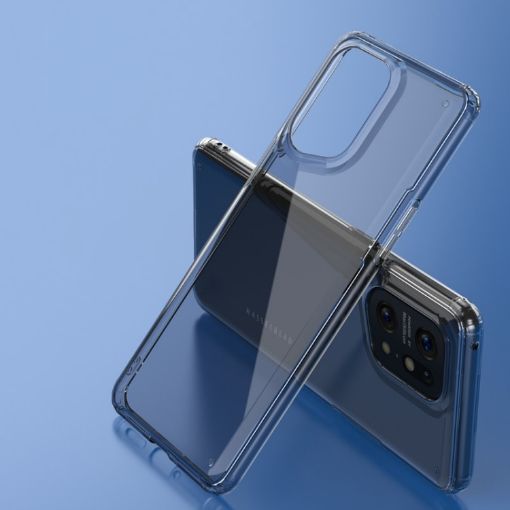 OPPO Find X5 Pro Crystal PC + TPU Phone Case - Transparent Black - 1
