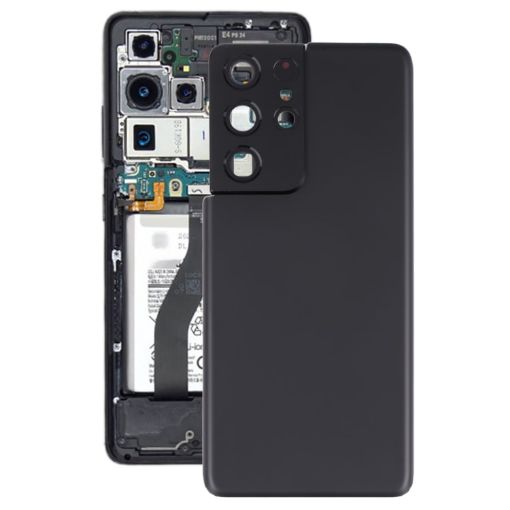 Samsung Galaxy S21 Ultra 5G Battery Back Cover with Camera Lens Cover - Black - 1
