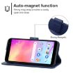 Blue Leather Phone Case for Alcatel TCL A3X A600DL - 4