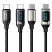 Picture of USAMS US-SJ546 U78 100W Type-C / USB-C to Type-C / USB-C Aluminum Alloy Digital Display Fast Charging Data Cable, Length: 1.2m (Black)