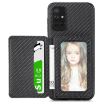 Samsung Galaxy A71 5G Carbon Fiber Magnetic Card Bag Case (Black) - 1
