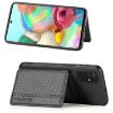 Samsung Galaxy A71 5G Carbon Fiber Magnetic Card Bag Case (Black) - 3
