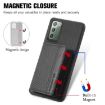 Samsung Galaxy A71 5G Carbon Fiber Magnetic Card Bag Case (Black) - 5
