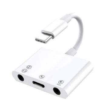 Picture of Type-C Male Audio Adapter for Phone Live Sound Card Monitor, Interface form: 3.5mmx2 + Type-C