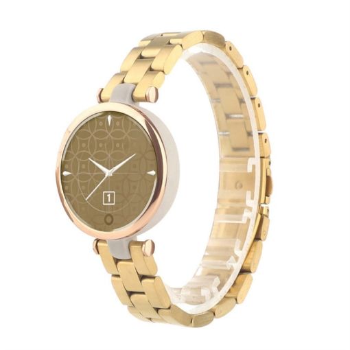 Gold Stainless Steel Garmin Lily Watch Band - Three Beads - 1