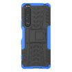 Sony Xperia 1 III Tire Texture Shockproof Case with Holder - Blue - 2