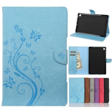 Samsung Galaxy Tab S6 Lite P610 Blue Leather Case with Holder & Card Slots - 1