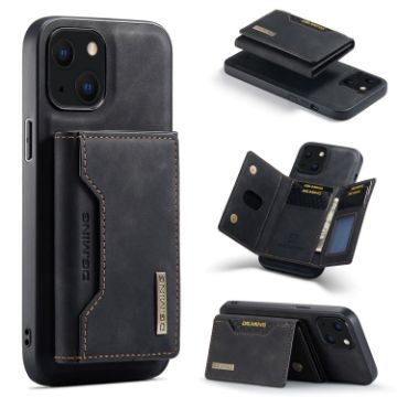 iPhone 13 DG.MING M2 Series 3-Fold Card Bag Shockproof Case (Black) - 1