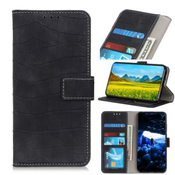 Nokia XR20 5G Leather Case - Magnetic Crocodile Texture, Black - 1